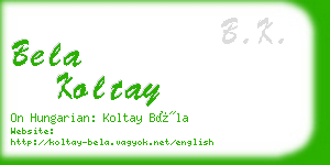 bela koltay business card